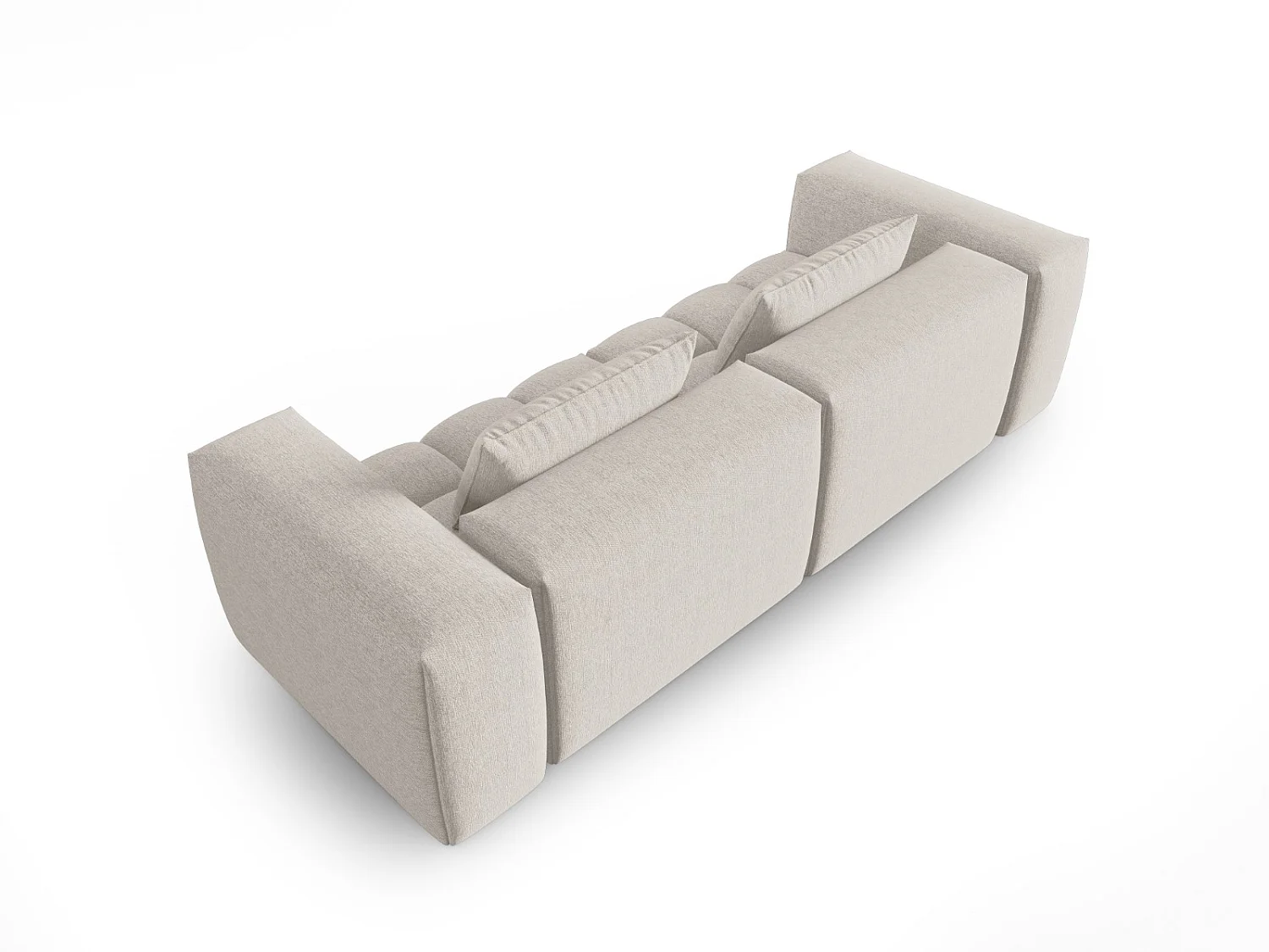 CXL by Christian Lacroix - Canapé modulable "Lorella" 3 places en tissu structurel beige - 230x85x70cm