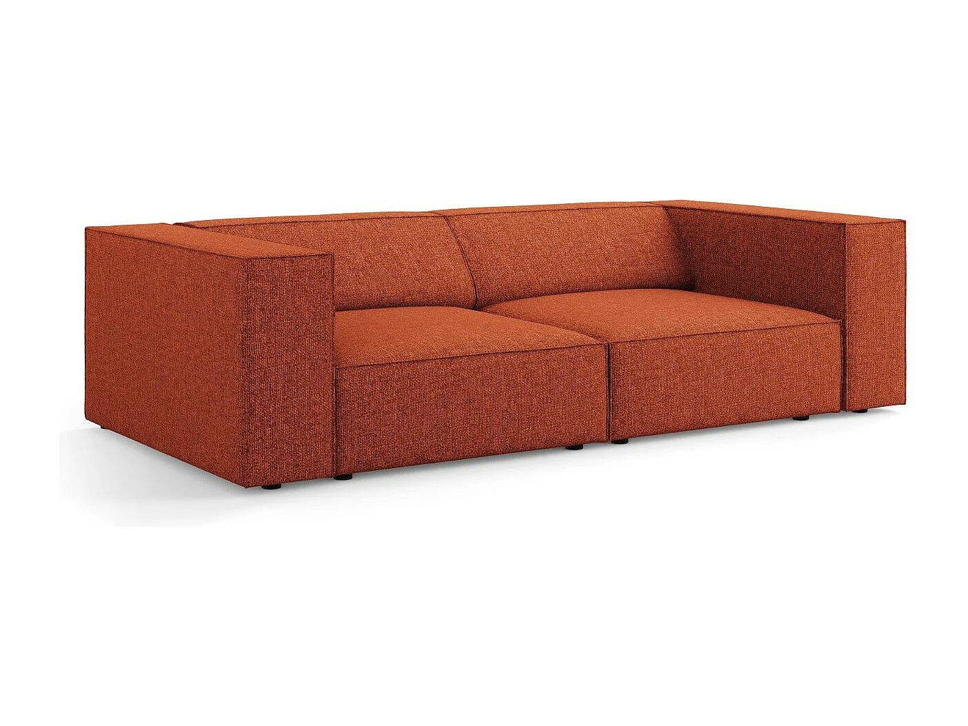 Cosmopolitan Design - Bank "Arendal" 3 zitplaatsen, Chenille, Terracotta - 204x102x70cm