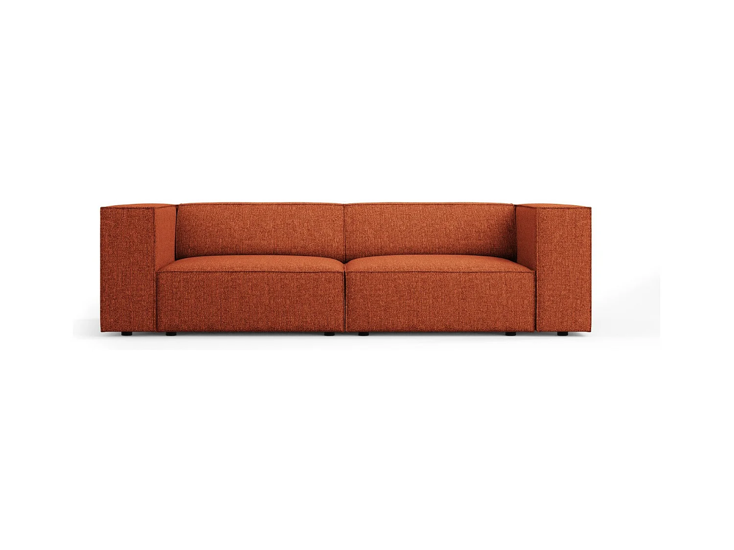 Cosmopolitan Design - Canapé "Arendal" 3 places en chenille terracotta - 204x102x70cm