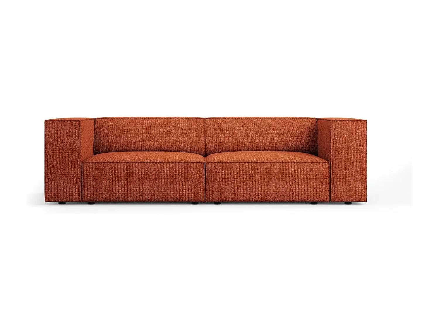 Cosmopolitan Design - Canapé "Arendal" 3 places en chenille terracotta - 204x102x70cm