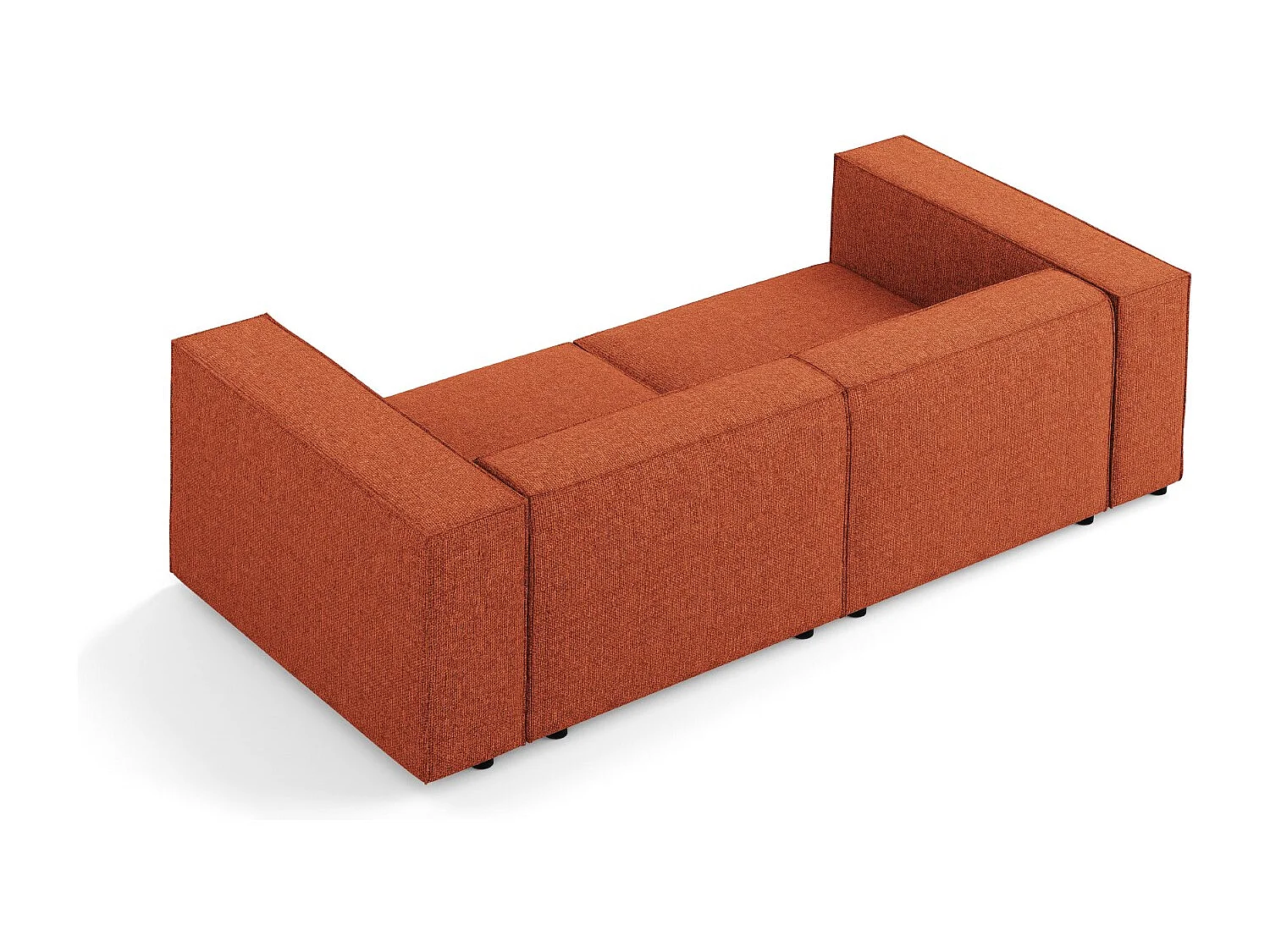Cosmopolitan Design - Canapé "Arendal" 3 places en chenille terracotta - 204x102x70cm