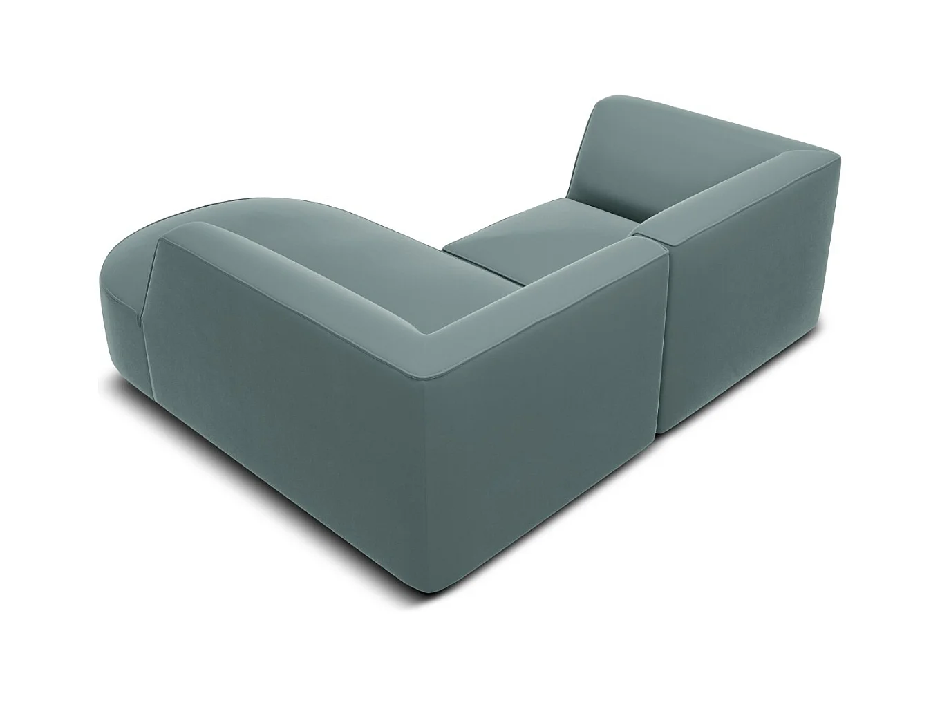 CXL by Christian Lacroix - Canapé d'angle droit "Charles" 3 places en velours menthe - 186x180x69cm