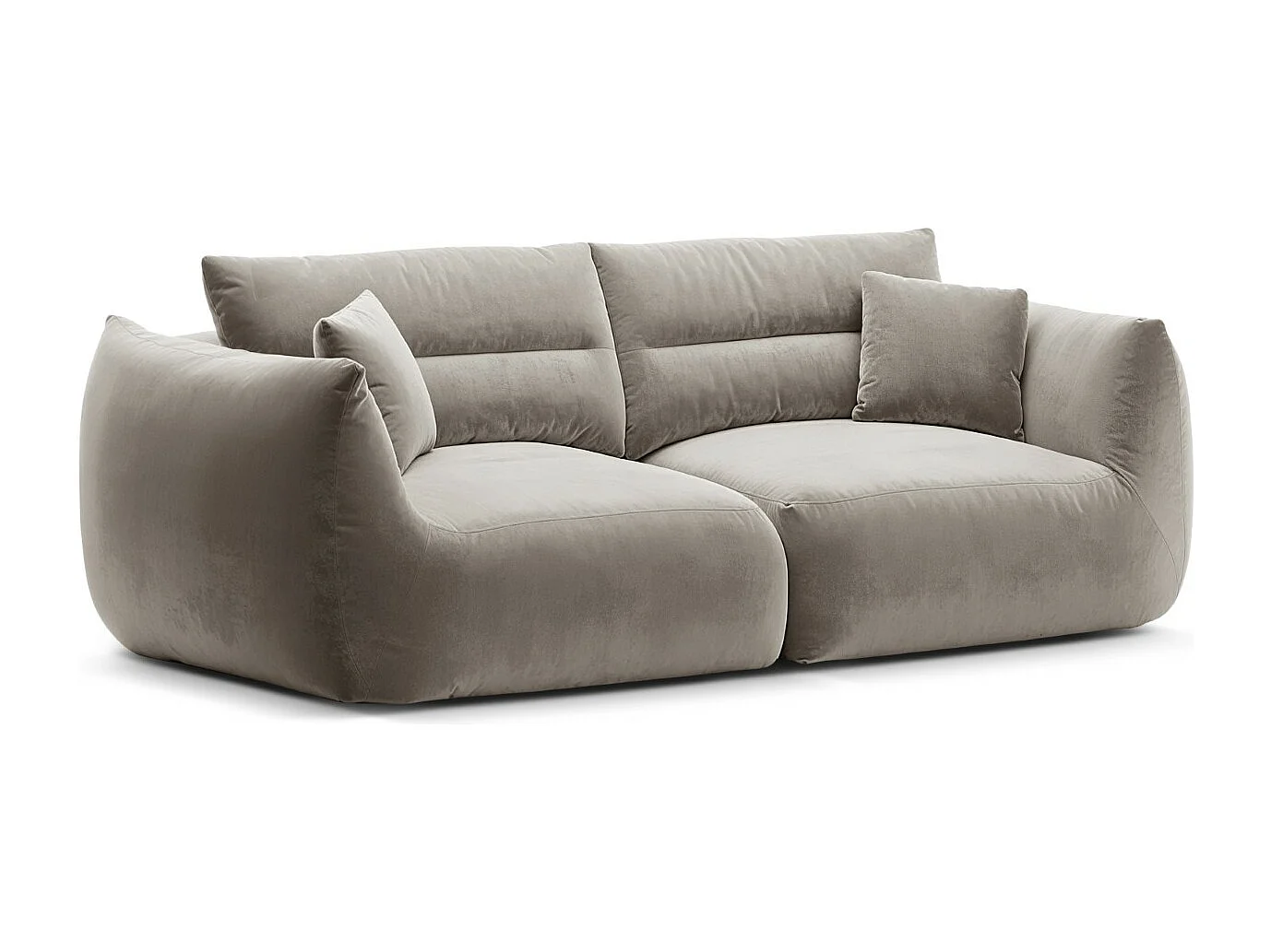 CXL by Christian Lacroix - Sofa modułowa, "Maurie" 3 miejsca welur, beton - 224x107x90cm
