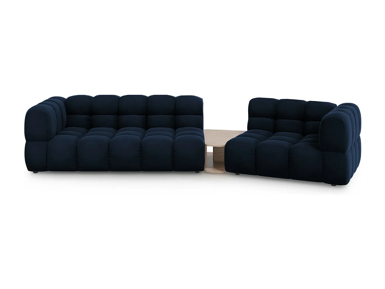 Cosmopolitan Design - Sofa modułowa bok prawy, "Sky" 3 miejsca welur, błękit królewski - 353x148x75cm