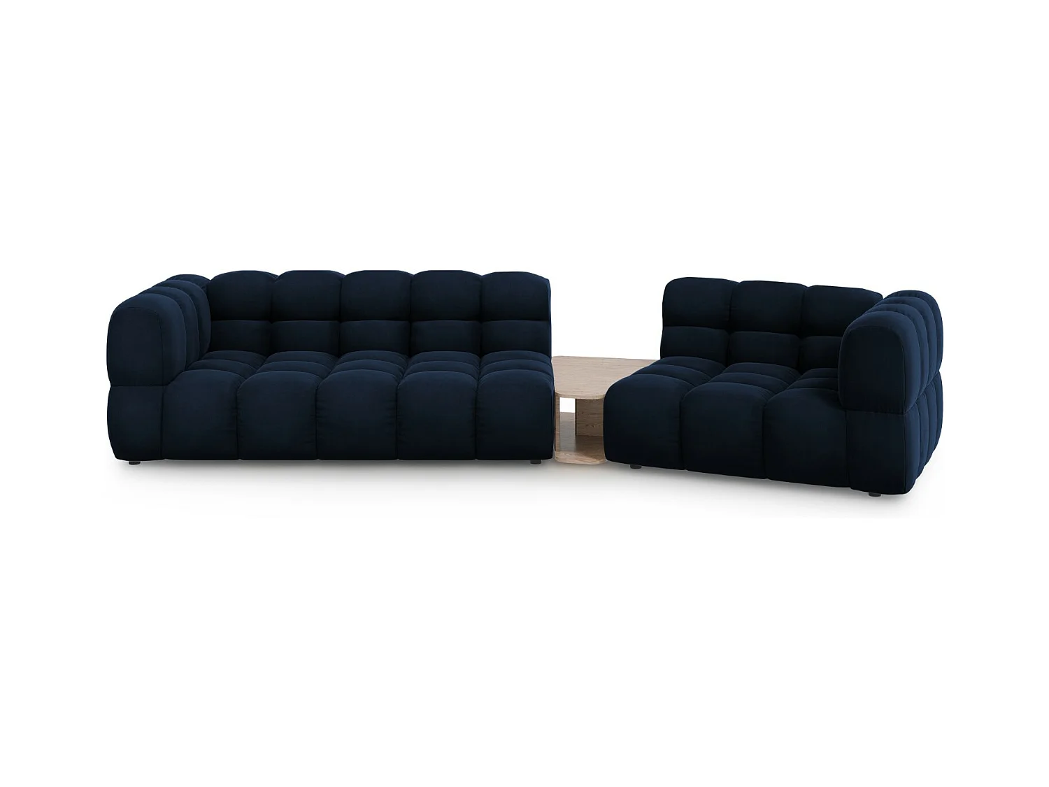 Cosmopolitan Design - Canapé modulable droit "Sky" 3 places en velours bleu roi - 353x148x75cm