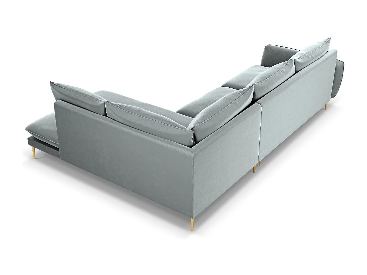 Cosmopolitan Design - Narożnik prawy, "Vienna" 6 miejsc welur, szary jasny - 275x185x95cm