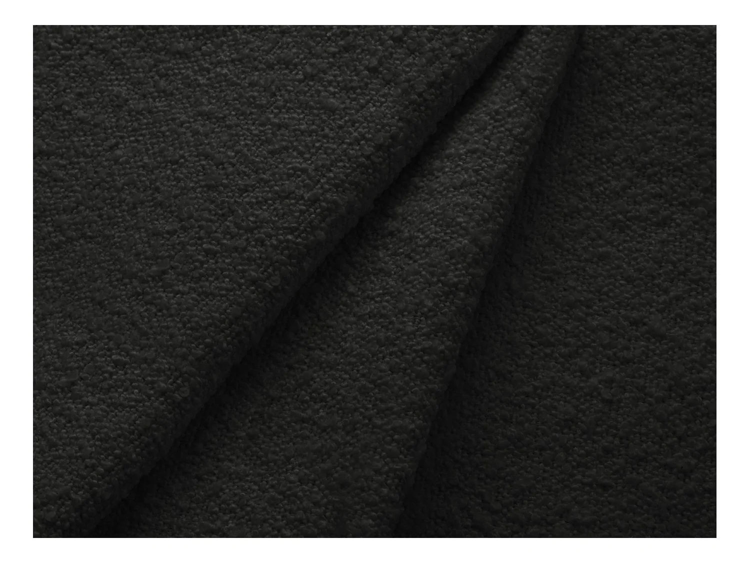 Cosmopolitan Design - Sofá de canto esquerdo "Vienna" 6 lugares em tecido bouclé preto - 275x185x95cm