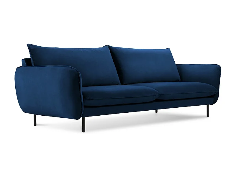 Cosmopolitan Design - 3-Sitzer Sofa "Vienna" aus Samt königsblau - 200x92x95cm