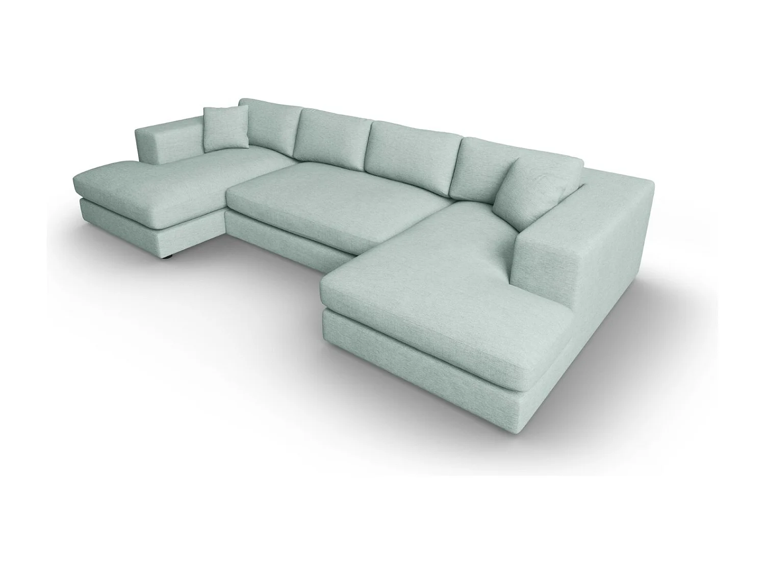 CXL by Christian Lacroix - Panoramische bank "Tendance" 5 zitplaatsen, Structurele stof, Munt - 344x170x72cm