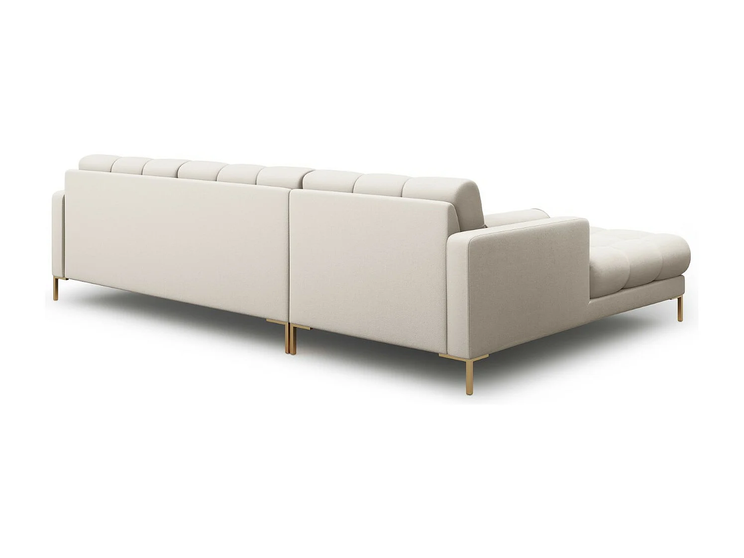 Cosmopolitan Design - Sofá de canto esquerdo "Bali" 5 lugares em tecido estrutural bege - 293x185x75cm