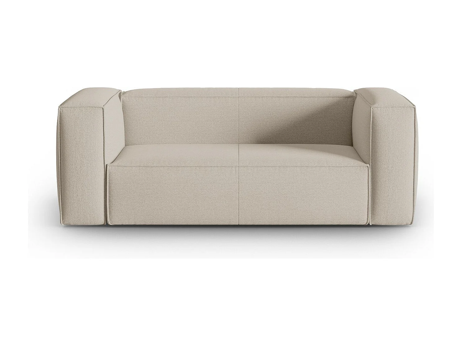 Cosmopolitan Design - 2-Sitzer Sofa "Mackay" aus strukturiertem Samt beige - 150x94x73cm