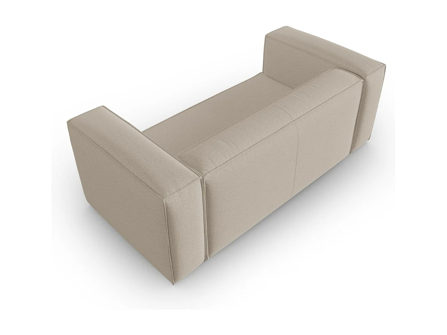 Cosmopolitan Design - 2-Sitzer Sofa "Mackay" aus strukturiertem Samt beige - 150x94x73cm