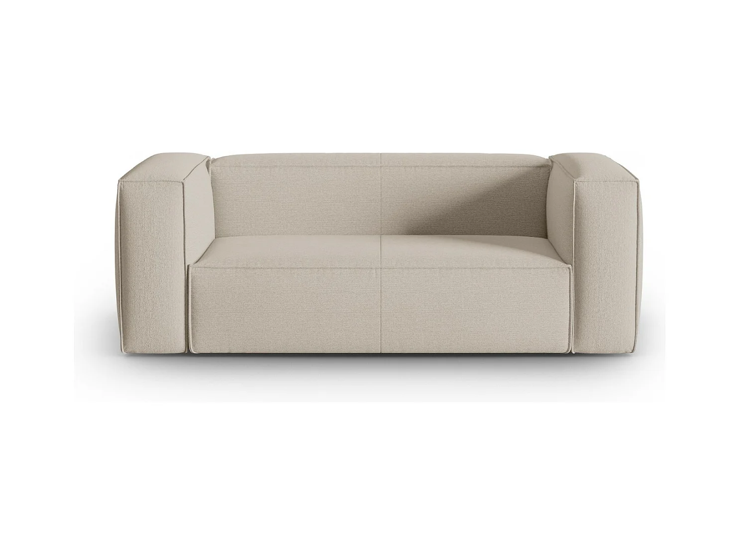 Cosmopolitan Design - Canapé "Mackay" 2 places en velours structuré beige - 150x94x73cm