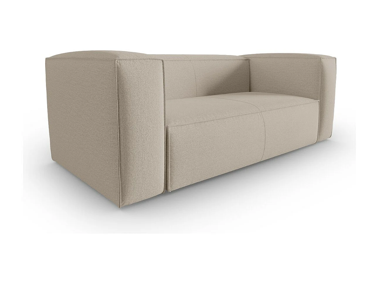 Cosmopolitan Design - Canapé "Mackay" 2 places en velours structuré beige - 150x94x73cm