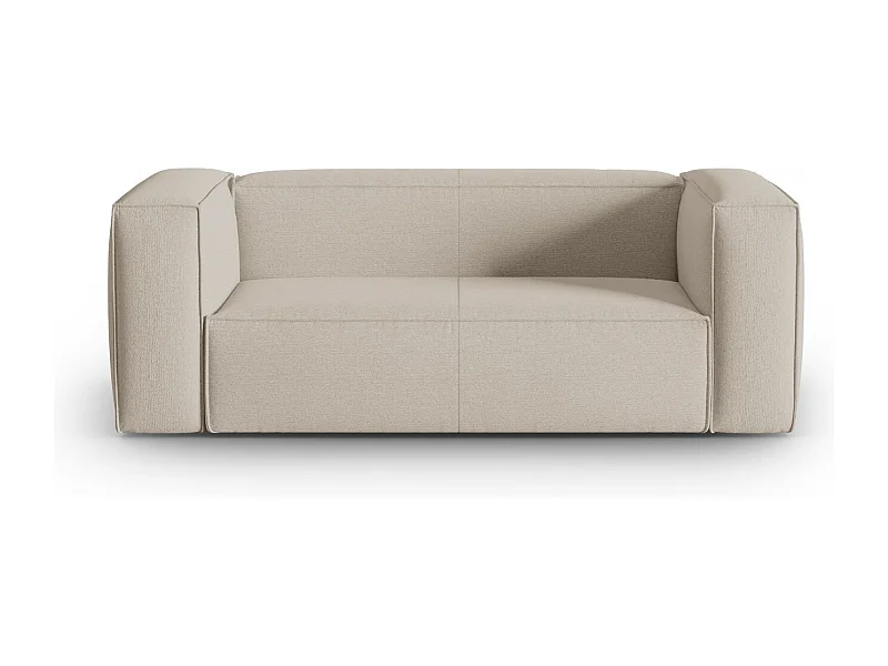 Cosmopolitan Design - Canapé "Mackay" 2 places en velours structuré beige - 150x94x73cm