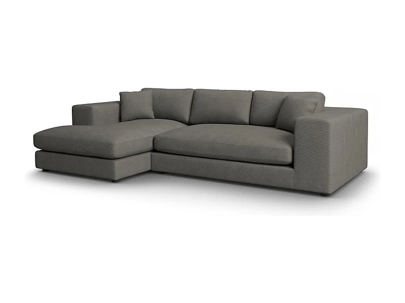 CXL by Christian Lacroix - 5-Sitzer Ecksofa links "Tendance" Sitzer aus Cord dunkelgrau - 282x174x72cm