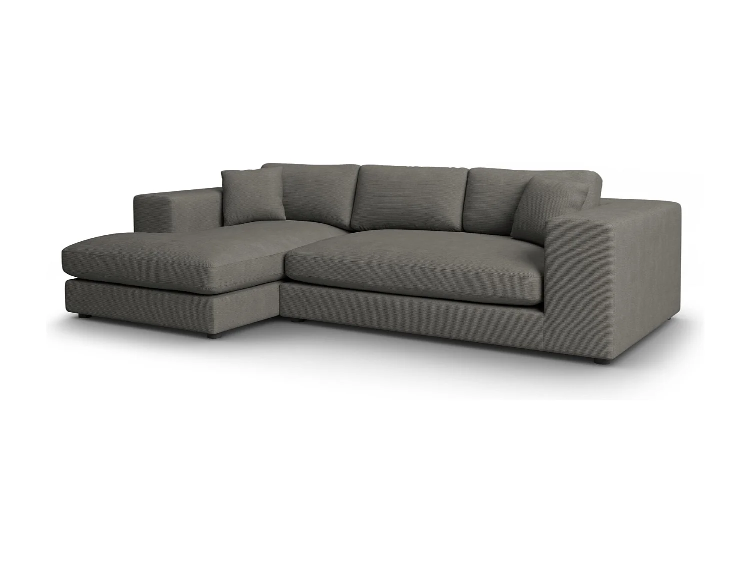 CXL by Christian Lacroix - 5-Sitzer Ecksofa links "Tendance" Sitzer aus Cord dunkelgrau - 282x174x72cm