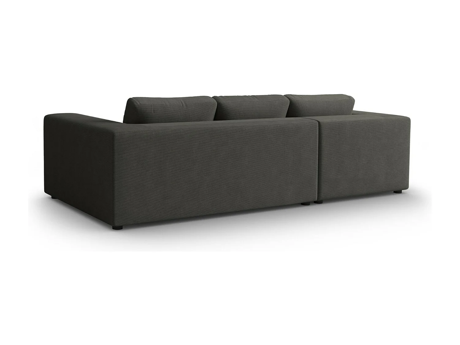 CXL by Christian Lacroix - 5-Sitzer Ecksofa links "Tendance" Sitzer aus Cord dunkelgrau - 282x174x72cm