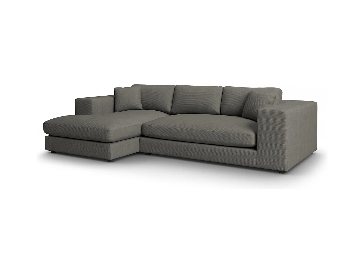 CXL by Christian Lacroix - Linker hoekbank "Tendance" 5 zitplaatsen, Ribfluwelen, Donkergrijs - 282x174x72cm