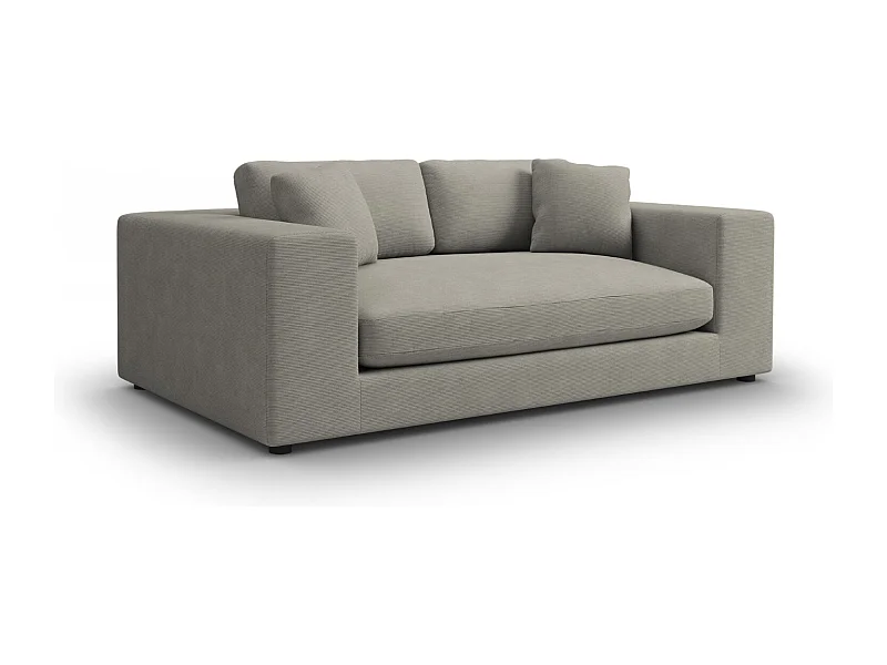 CXL by Christian Lacroix - Canapé "Tendance" 3 places en velours côtelé gris clair - 220x122x72cm