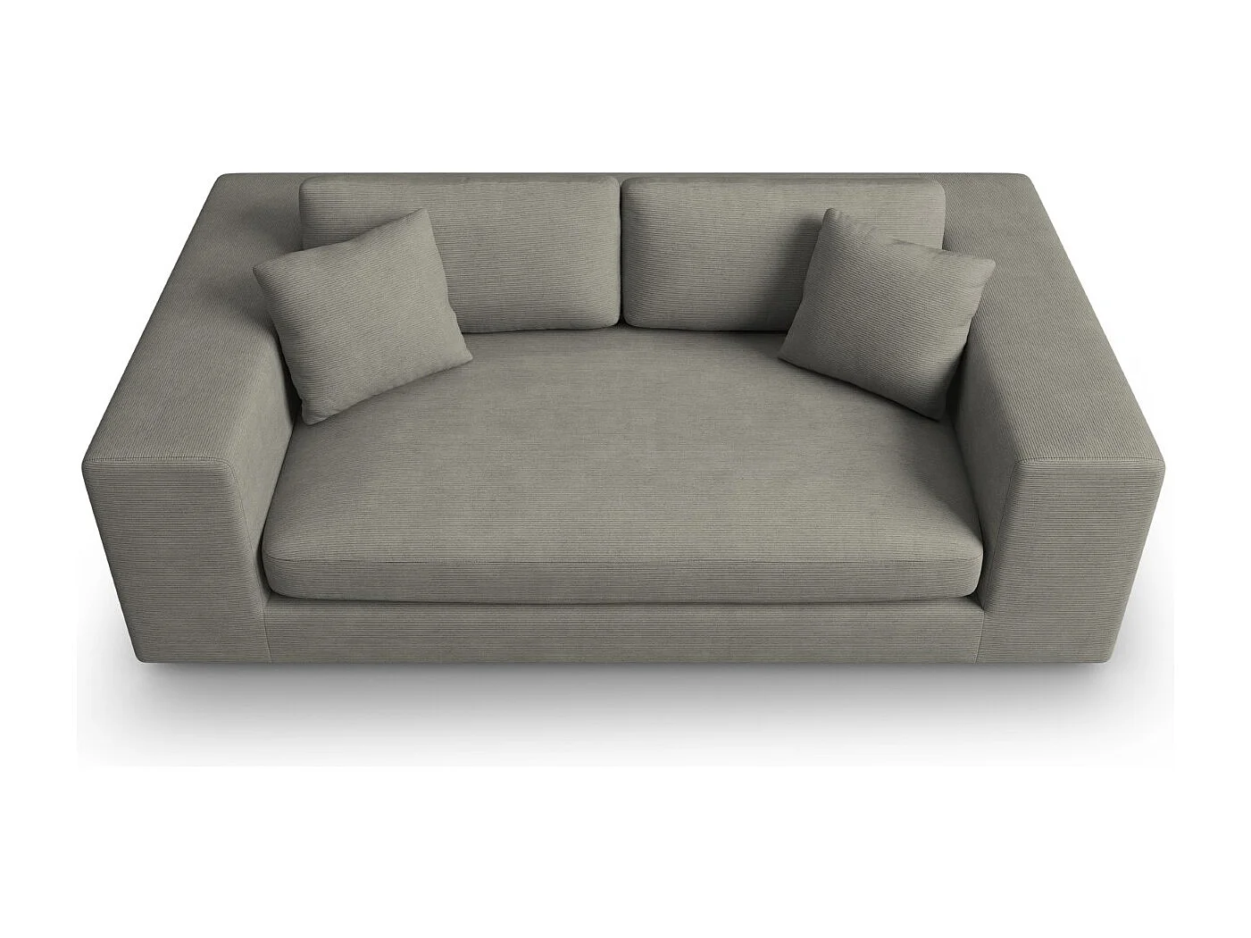 CXL by Christian Lacroix - Bank "Tendance" 3 zitplaatsen, Ribfluwelen, Lichtgrijs - 220x122x72cm