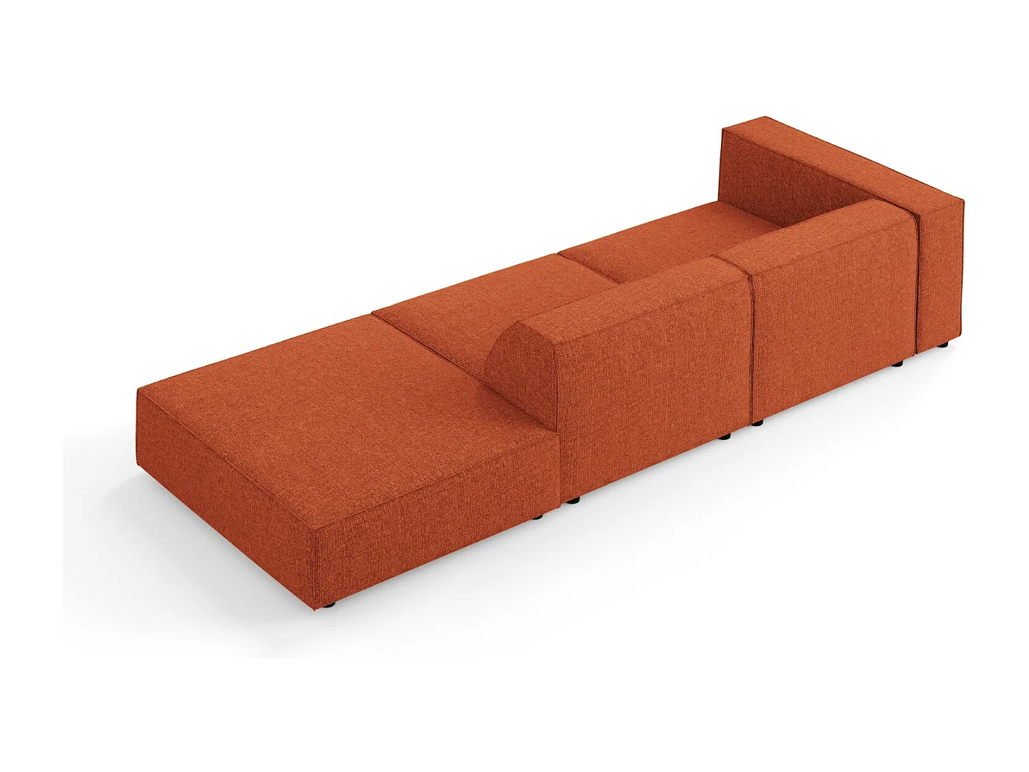 Cosmopolitan Design - Sofá derecho "Arendal" 4 plazas de tejido chenilla terracota - 262x102x70cm