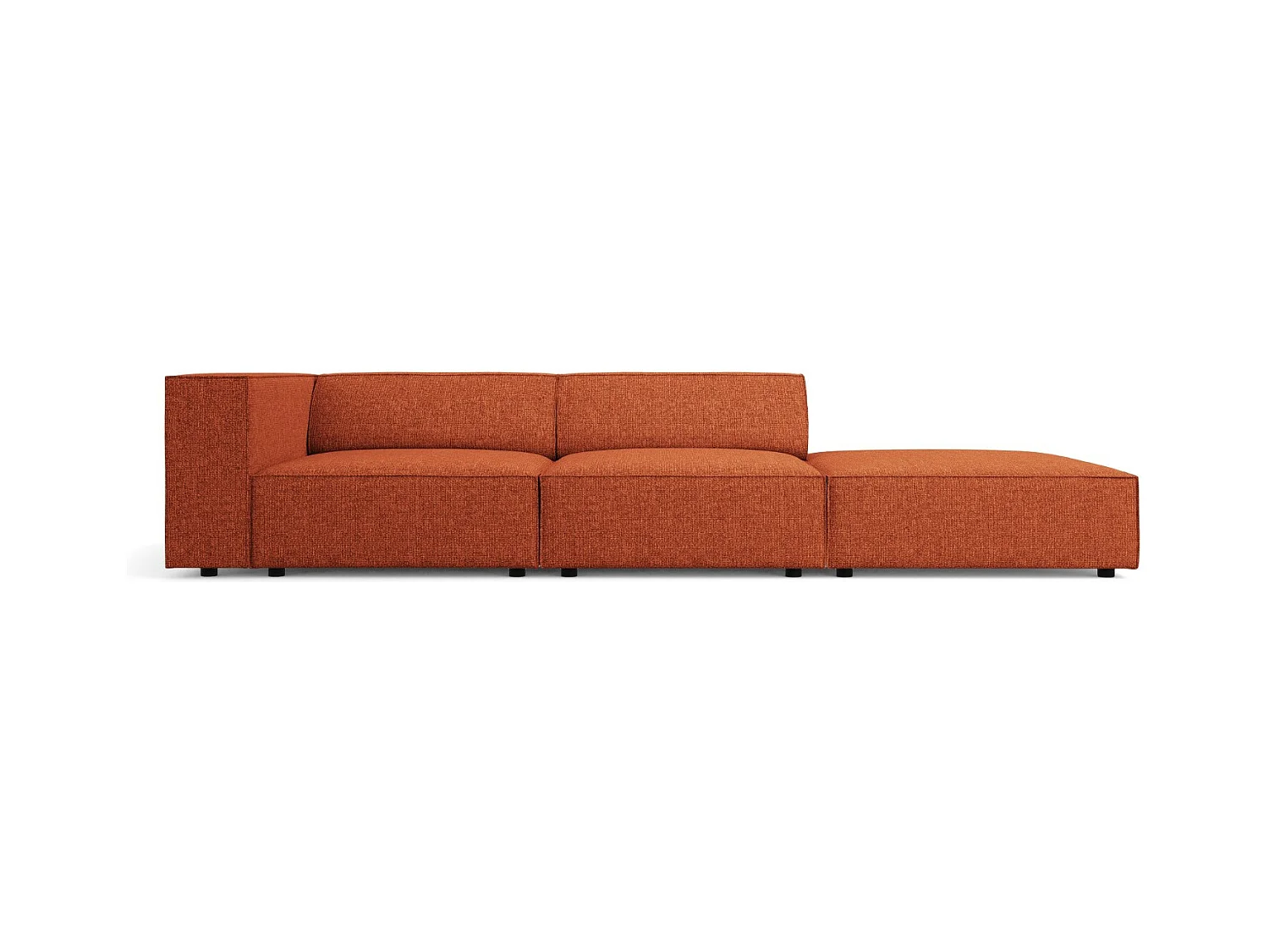 Cosmopolitan Design - Canapé droit "Arendal" 4 places en chenille terracotta - 262x102x70cm