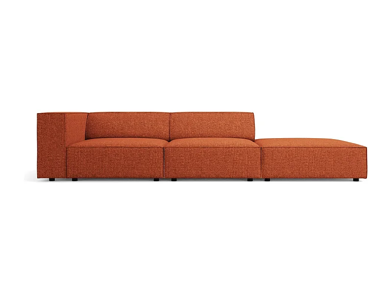 Cosmopolitan Design - Canapé droit "Arendal" 4 places en chenille terracotta - 262x102x70cm
