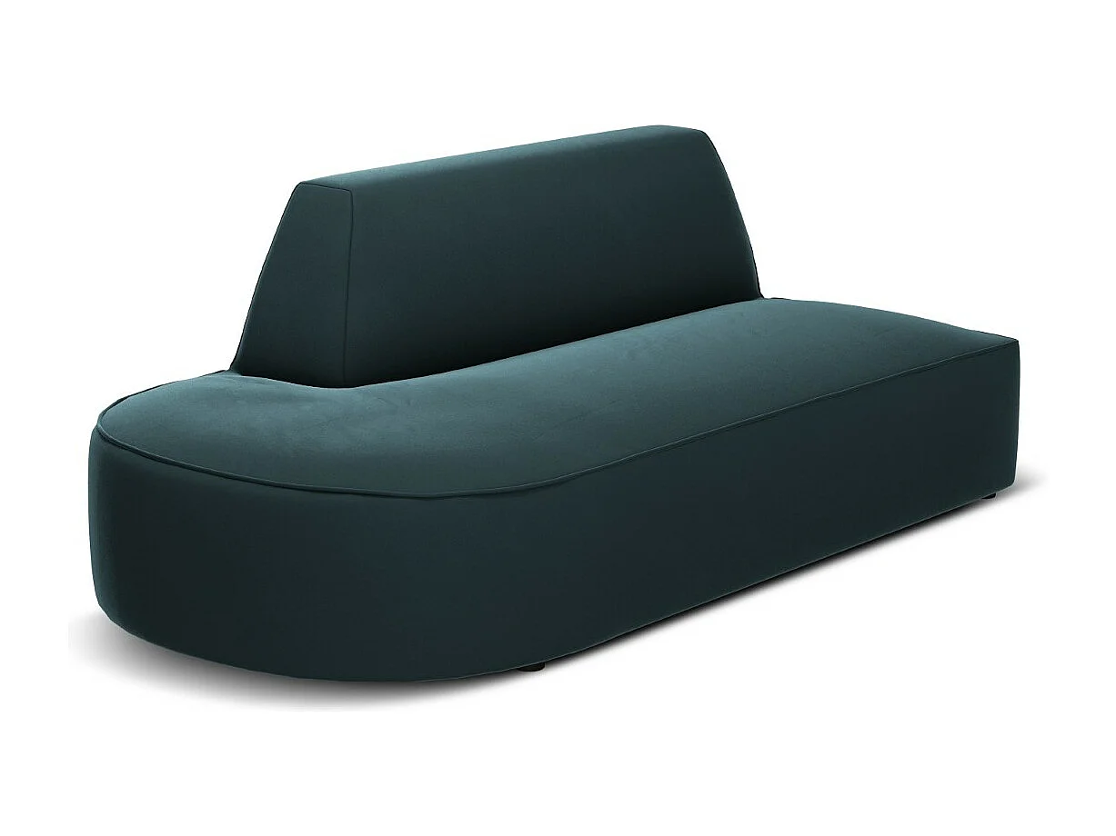 CXL by Christian Lacroix - Sofá modular virado para a esquerda "Charles" 2 lugares em veludo azul - 181x93x69cm