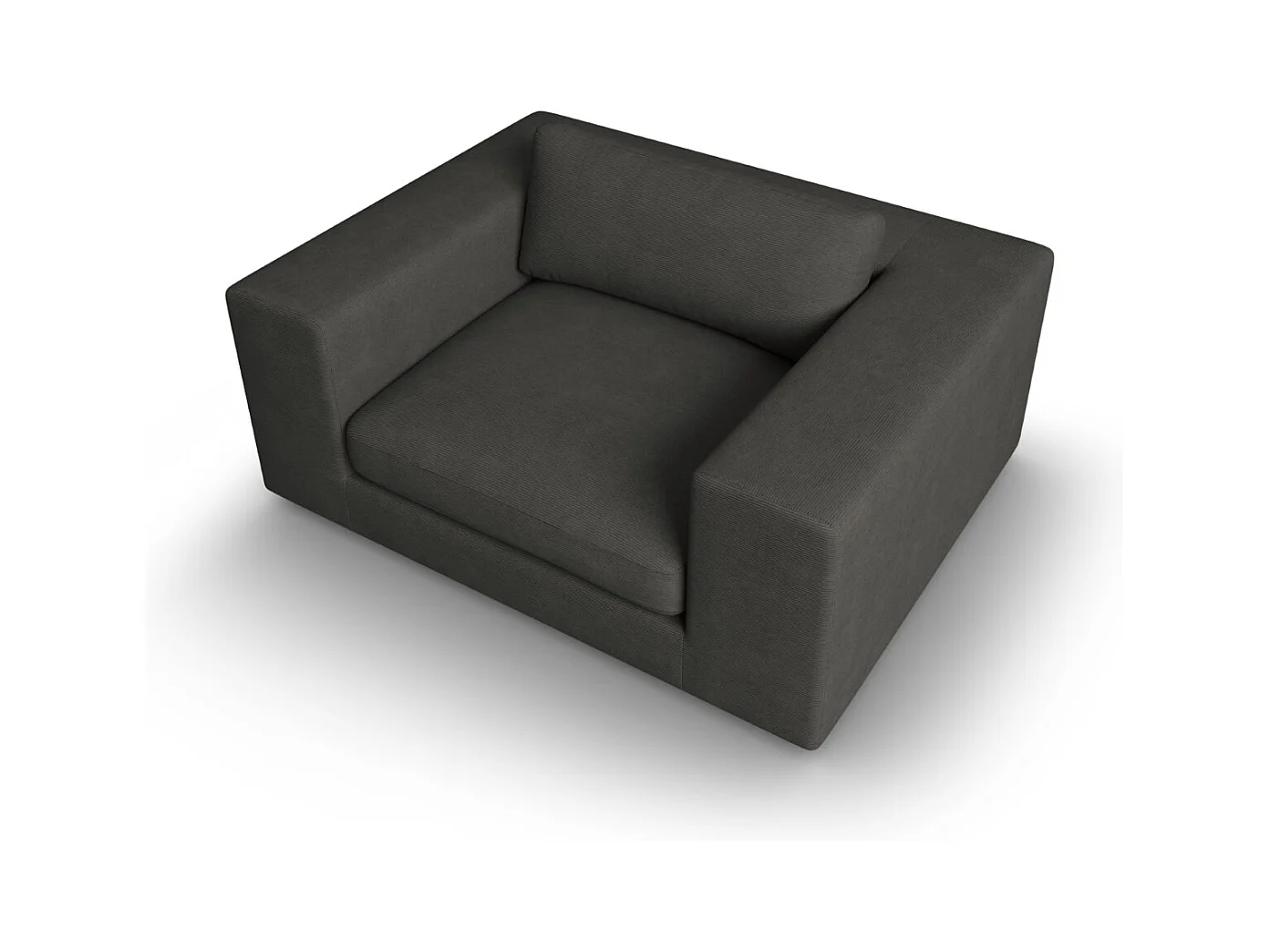 CXL by Christian Lacroix - Canapé "Tendance" 1,5 place en velours côtelé gris foncé - 156x122x72cm