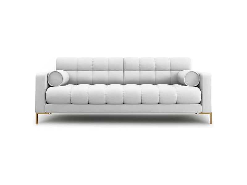 Cosmopolitan Design - 3-Sitzer Sofa "Bali" aus strukturiertem Stoff hellgrau - 177x92x75cm