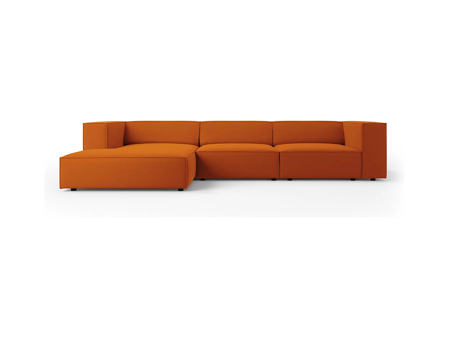 Cosmopolitan Design - Canapé d'angle gauche "Arendal" 4 places en velours terracotta - 284x166x70cm