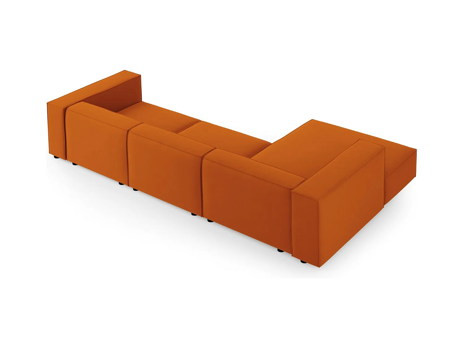 Cosmopolitan Design - Canapé d'angle gauche "Arendal" 4 places en velours terracotta - 284x166x70cm