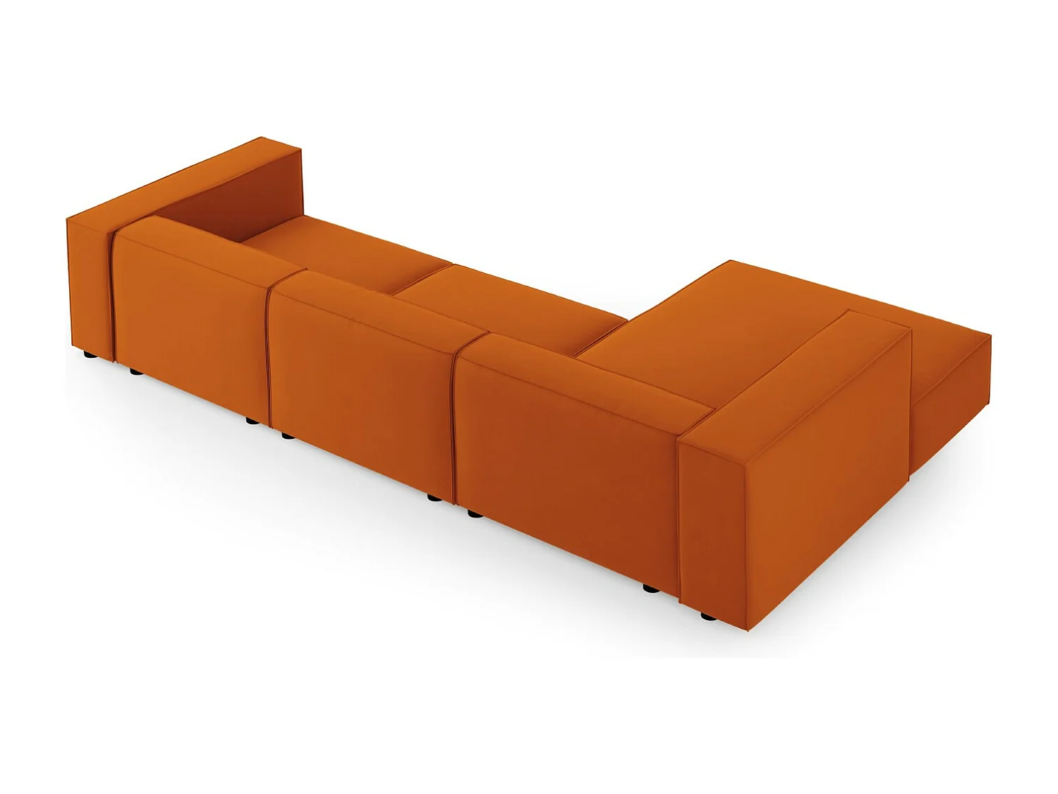 Cosmopolitan Design - Canapé d'angle gauche "Arendal" 4 places en velours terracotta - 284x166x70cm