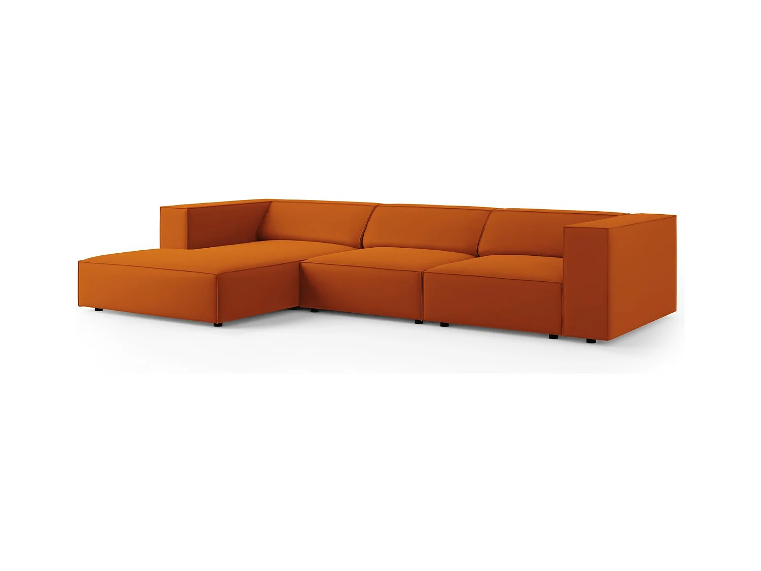 Cosmopolitan Design - Canapé d'angle gauche "Arendal" 4 places en velours terracotta - 284x166x70cm