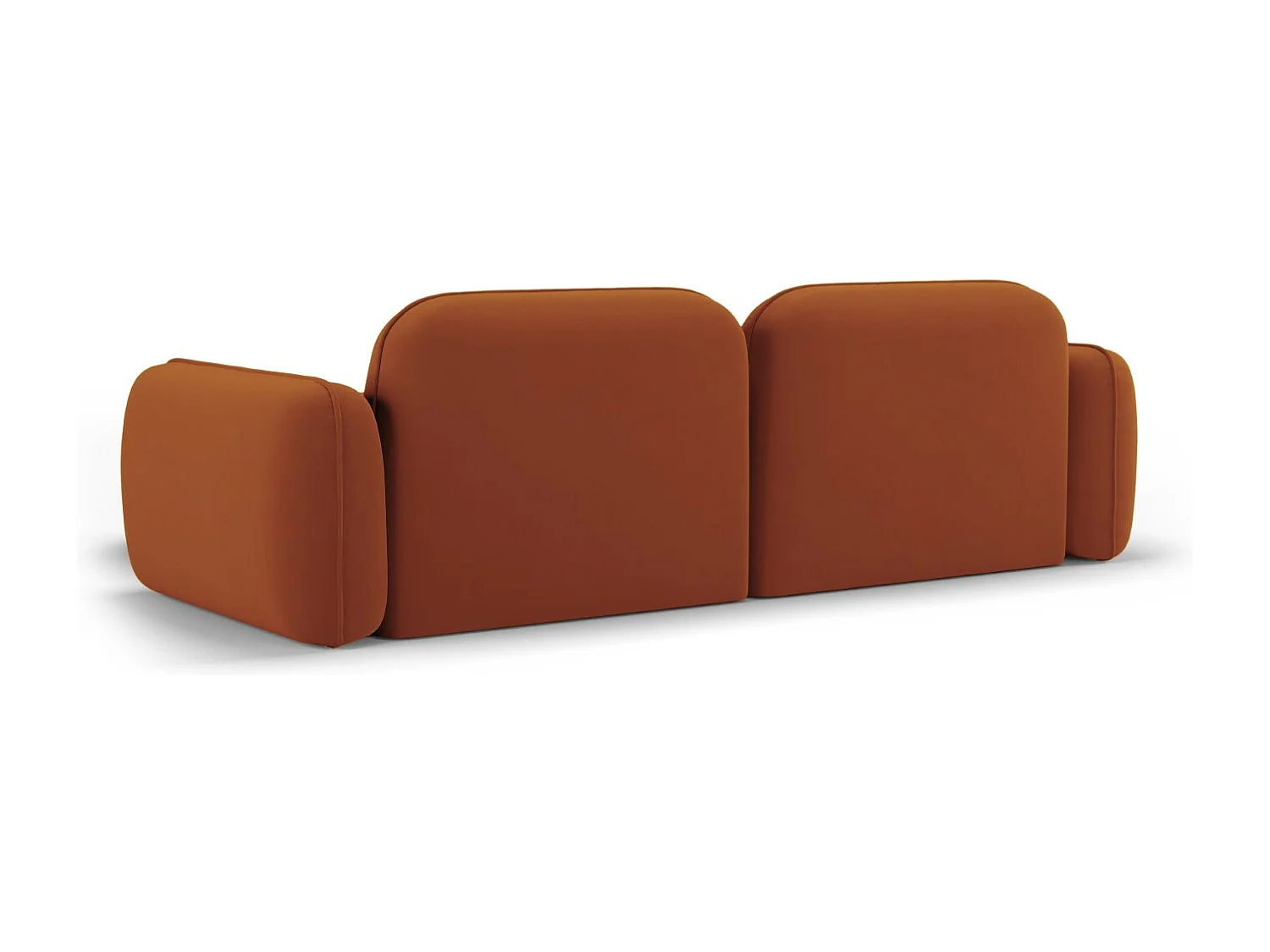 Cosmopolitan Design - 3-Sitzer modulares Ecksofa rechts "Sydney" aus Samt terrakotta - 230x165x70cm