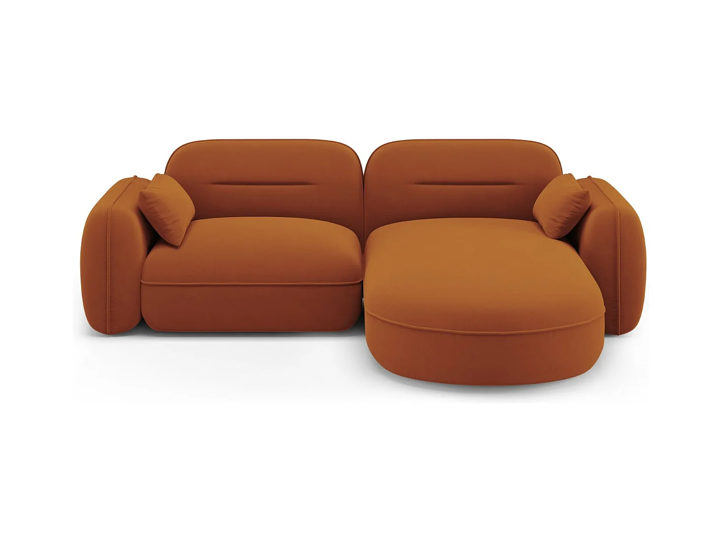 Cosmopolitan Design - Modulaire hoekbank rechts "Sydney" 3 zitplaatsen, Flueel, Terracotta - 230x165x70cm