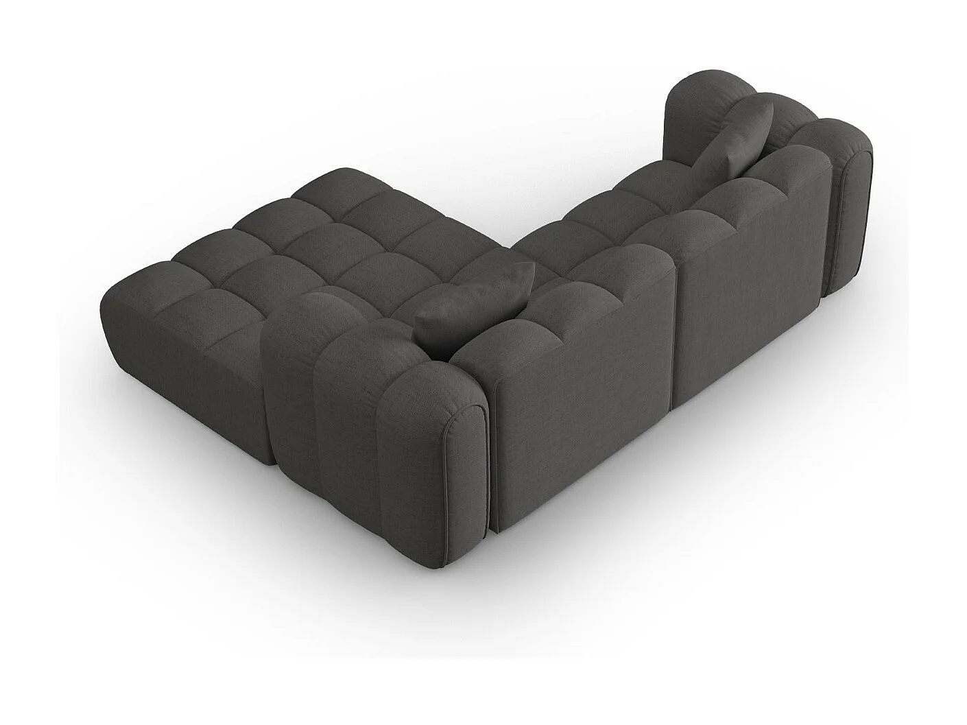 CXL by Christian Lacroix - Narożnik prawy panoramiczny, "Clotilde" 3 miejsca tkanina strukturalna, szary - 187x190x70cm