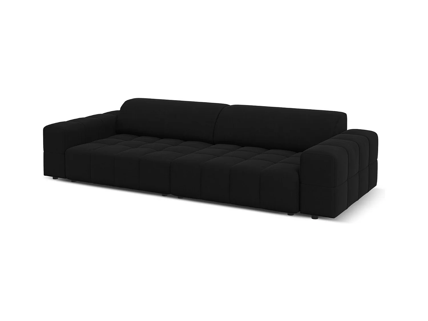 CXL by Christian Lacroix - Bank "Luc" 4 zitplaatsen, Flueel, Zwart - 244x102x70cm