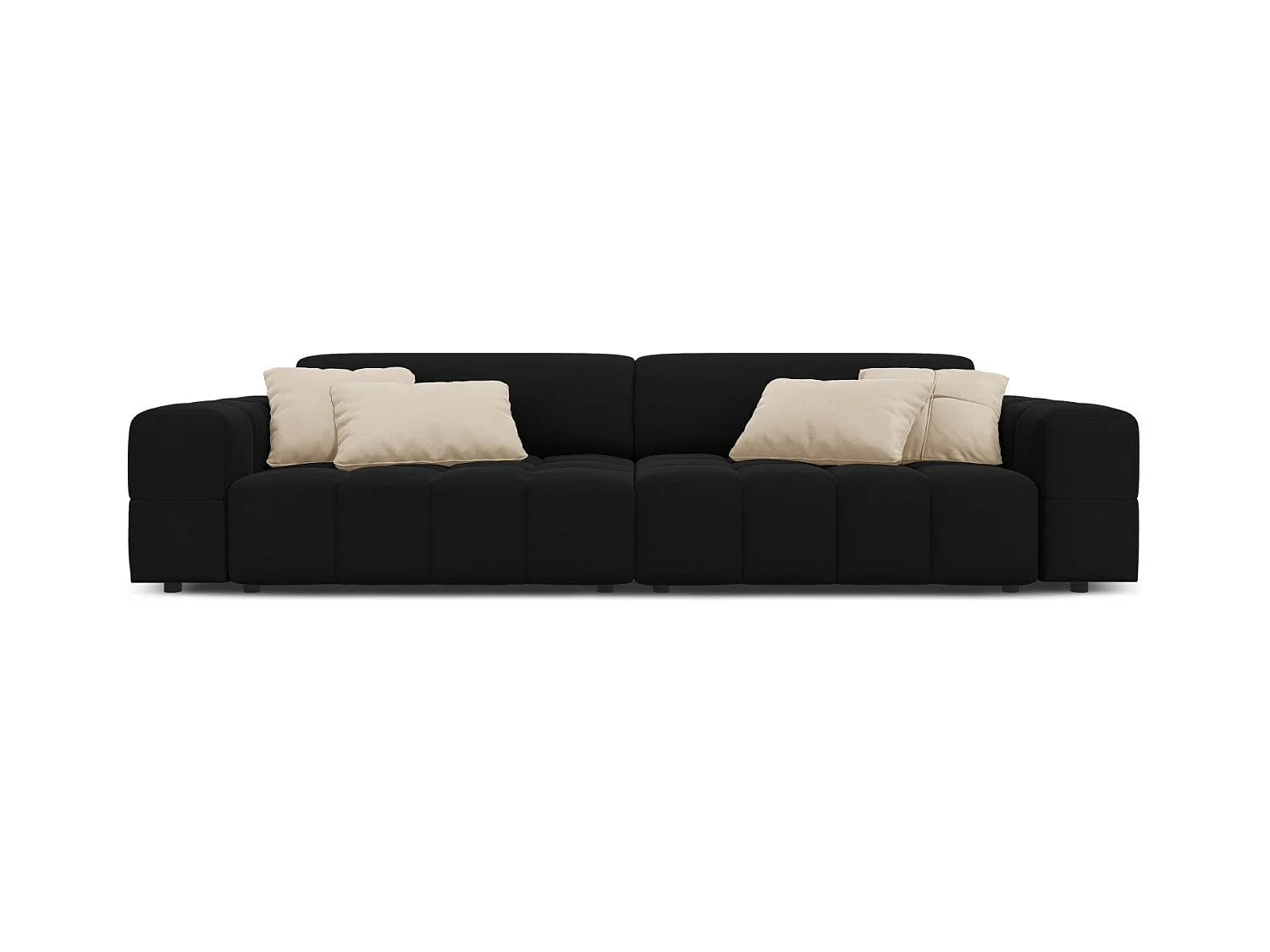 CXL by Christian Lacroix - Canapé "Luc" 4 places en velours noir - 244x102x70cm
