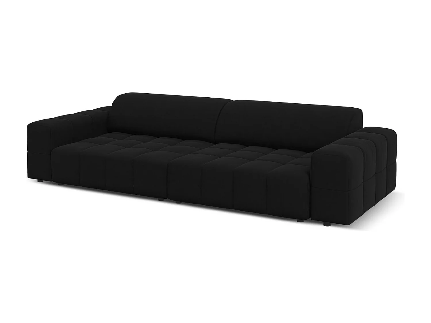 CXL by Christian Lacroix - Sofá "Luc" 4 lugares em veludo preto - 244x102x70cm