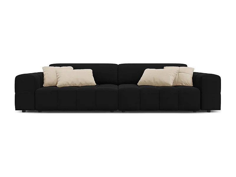 CXL by Christian Lacroix - Canapé "Luc" 4 places en velours noir - 244x102x70cm