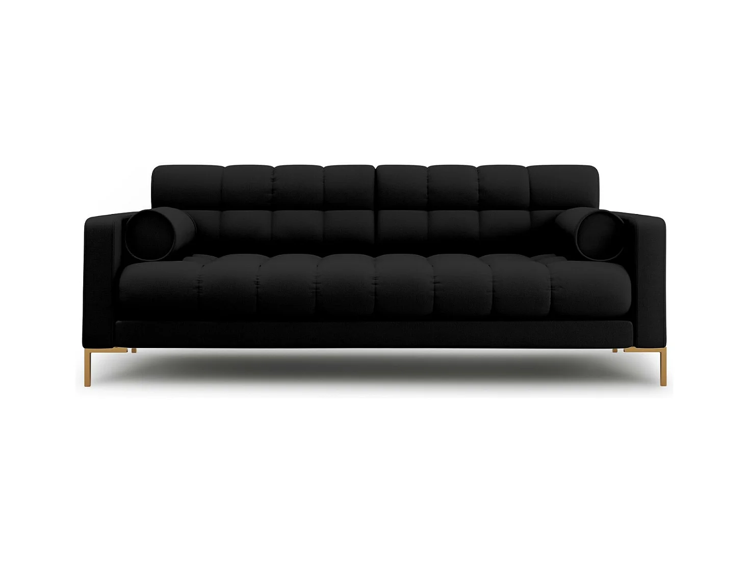 Cosmopolitan Design - Sofá "Bali" 3 plazas de tejido estructural negro - 177x92x75cm