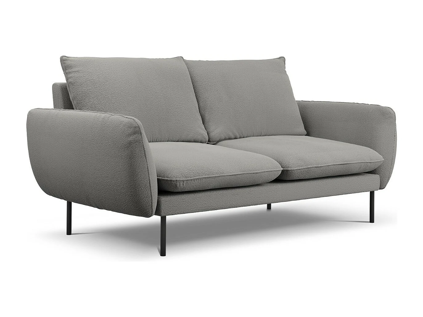 Cosmopolitan Design - Bank "Vienna" 2 zitplaatsen, Boucle, Grijs - 160x92x95cm