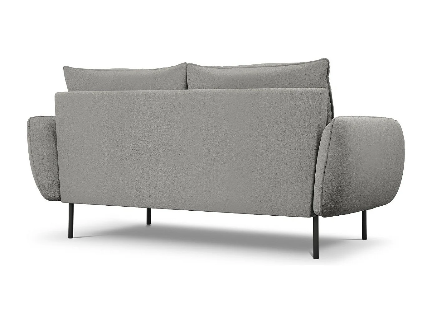 Cosmopolitan Design - Bank "Vienna" 2 zitplaatsen, Boucle, Grijs - 160x92x95cm