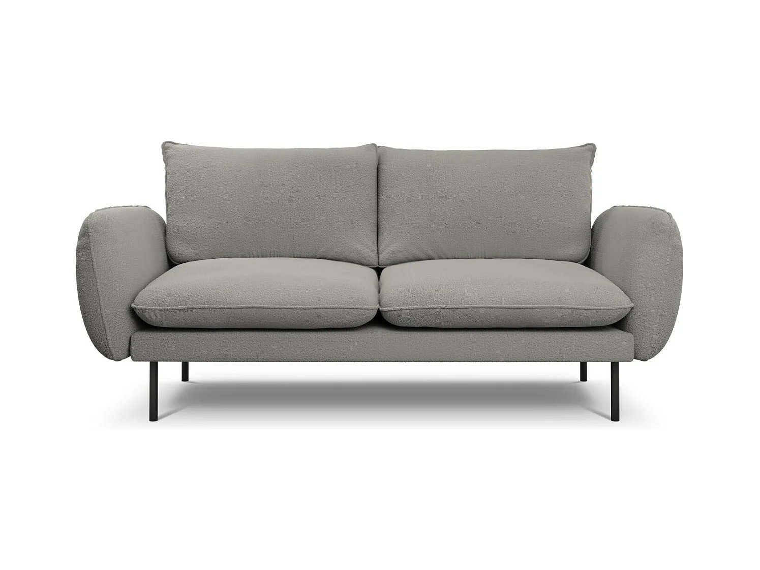 Cosmopolitan Design - Bank "Vienna" 2 zitplaatsen, Boucle, Grijs - 160x92x95cm