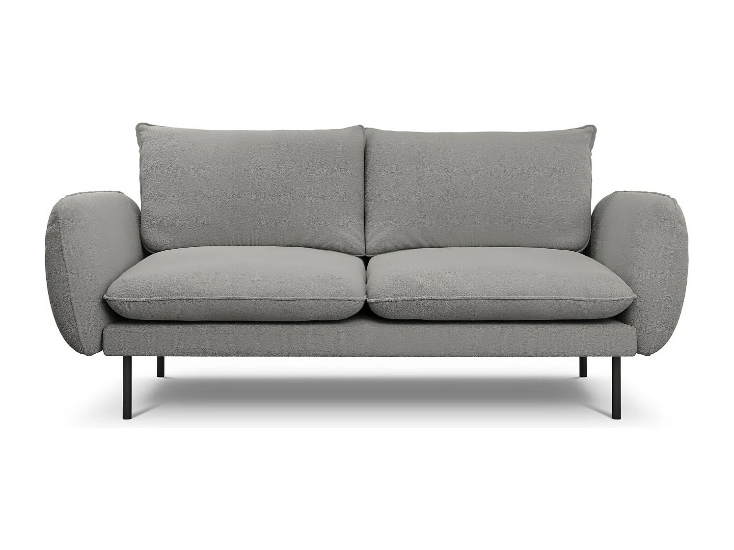 Cosmopolitan Design - Canapé "Vienna" 2 places en bouclé gris - 160x92x95cm