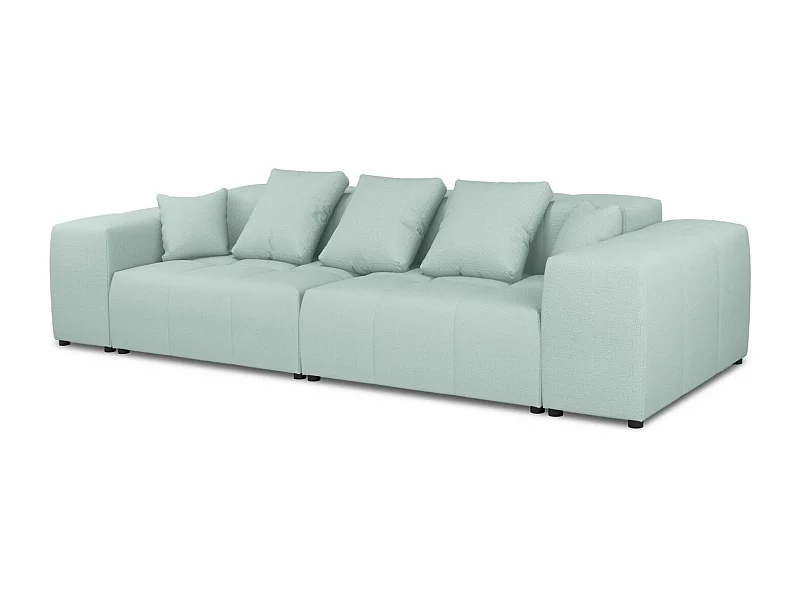 Cosmopolitan Design - Divano modulare "Rome" 3 posti in tessuto strutturato menta - 320x120x75cm