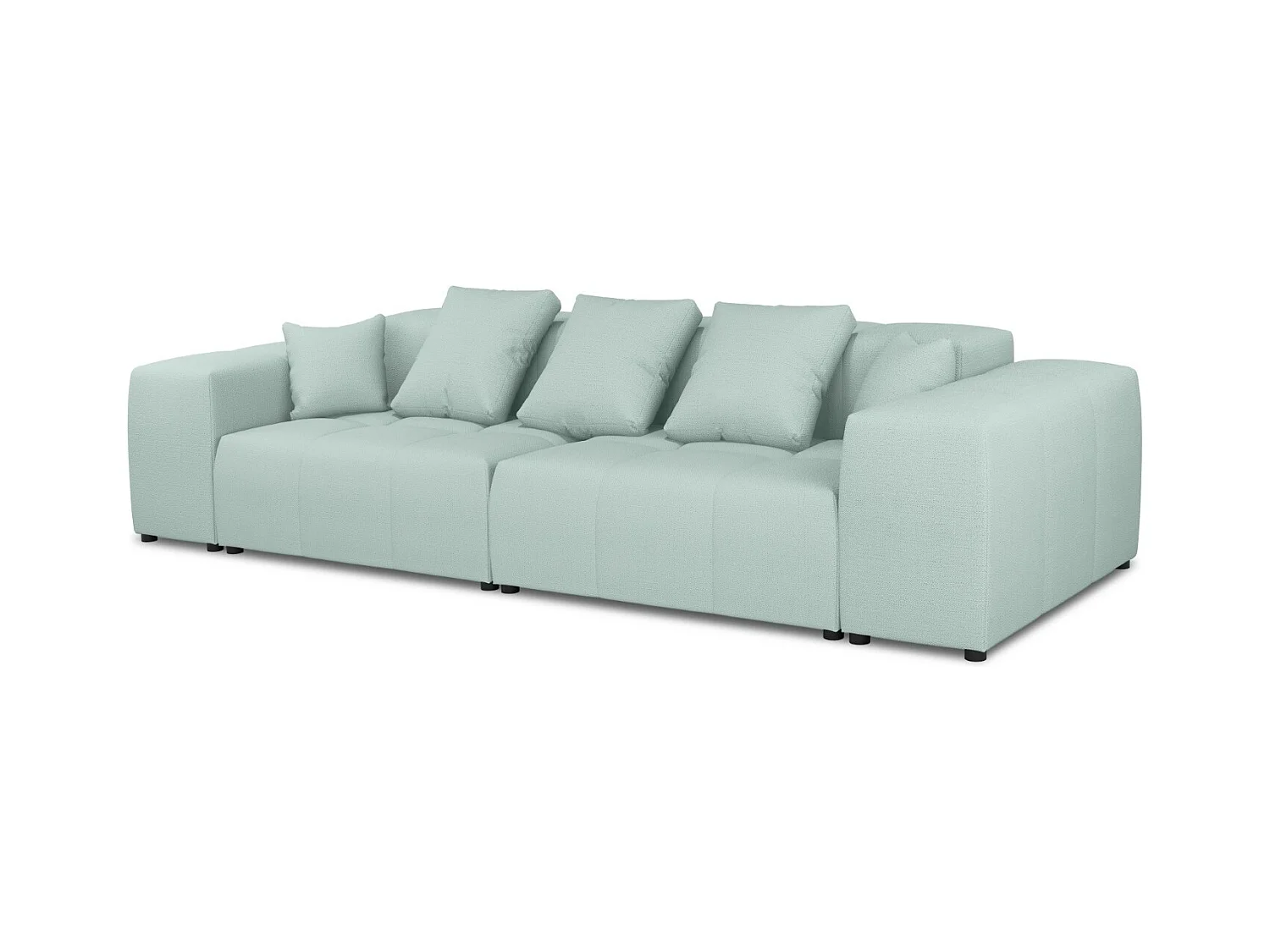 Cosmopolitan Design - Modulaire bank "Rome" 3 zitplaatsen, Structurele stof, Munt - 320x120x75cm