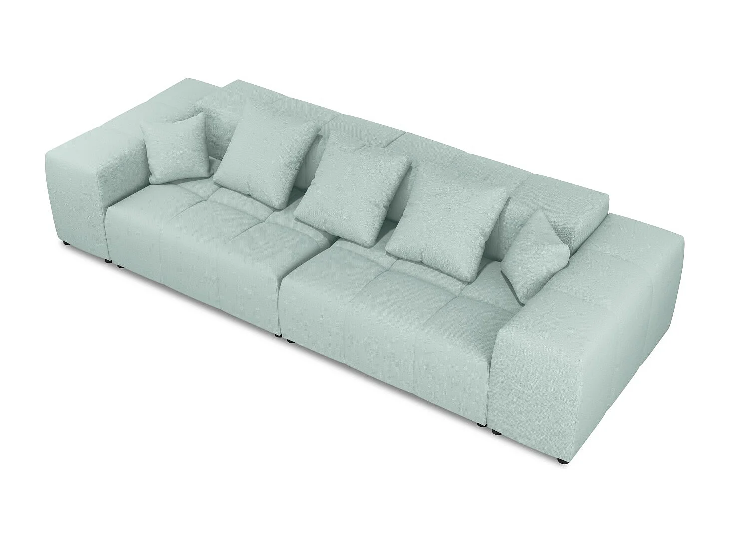 Cosmopolitan Design - Canapé modulable "Rome" 3 places en tissu structurel menthe - 320x120x75cm